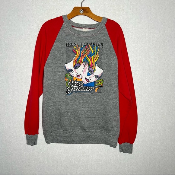 Vintage Sweaters - Vintage 1985 New Orleans French Quarter Pullover Sweatshirt Size XL